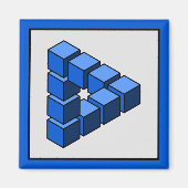 Grappig blauw zwart grijs onmogelijke driehoek blo magneet (Voorkant)