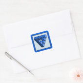 Grappig blauw zwart onmogelijk driehoek blokken vierkante sticker (Envelop)