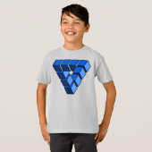 Grappig Blauw Zwart Speelgoed Blokken Driehoek Vec T-shirt (Voorkant volledig)