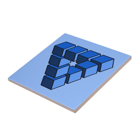 Grappig Blauw Zwart Speelgoed Blokken Driehoek Vec Tegeltje (Zijkant)