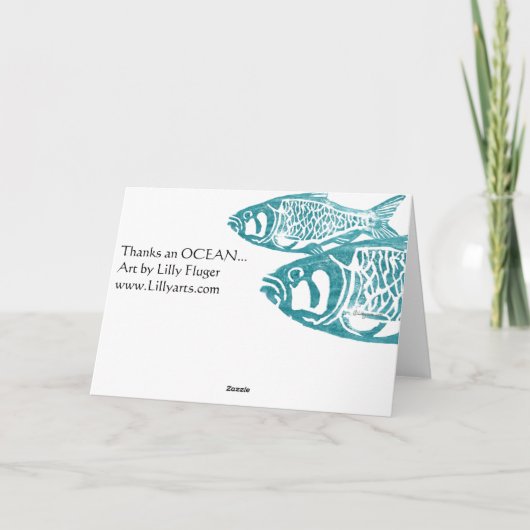Grappig Blauwe Vis Hartelijk dank voor kaarten / N (Achterkant)