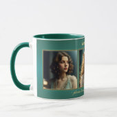 Grappig Blauwgroen Art Deco Vrouwen Foto Mok (Links)