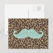 Grappig Blauwgroen, groen gebllen snor en dierlijk Briefkaart (Voorkant / Achterkant)