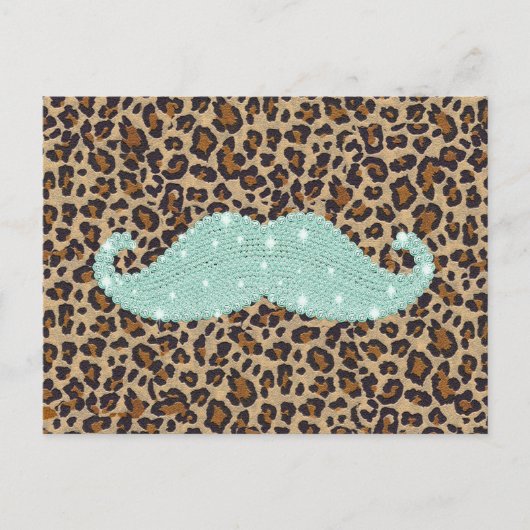 Grappig Blauwgroen, groen gebllen snor en dierlijk Briefkaart (Voorkant)