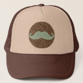 Grappig Blauwgroen, groen gebllen snor en dierlijk Trucker Pet (Voorkant)
