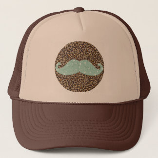 Grappig Blauwgroen, groen gebllen snor en dierlijk Trucker Pet