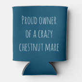 Grappig Blauwgroen Paard Ruitersport Gek Kastanje  Blikjeskoeler (Voorkant)