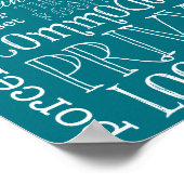 Grappig Blauwgroen Poster voor badkamer voor toile (Hoek)