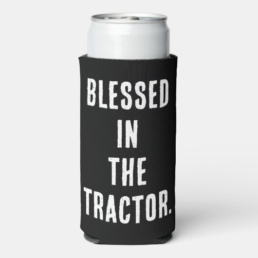 Grappig "Blessed in the Taxi" zwart-wit Seltzer Blikjeskoeler (Seltzer Achterkant)