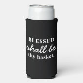 Grappig "Blessed shall be Thket" zwart-wit Seltzer Blikjeskoeler (Seltzer Voorkant)