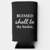 Grappig "Blessed shall be Thket" zwart-wit Seltzer Blikjeskoeler (Voorkant)