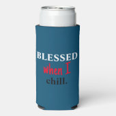 Grappig "Blessed when I Grill", vierde patriottisc Seltzer Blikjeskoeler (Seltzer Achterkant)