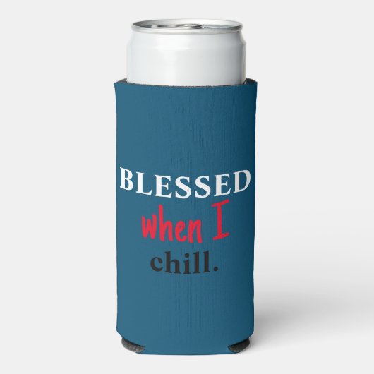 Grappig "Blessed when I Grill", vierde patriottisc Seltzer Blikjeskoeler (Seltzer Achterkant)
