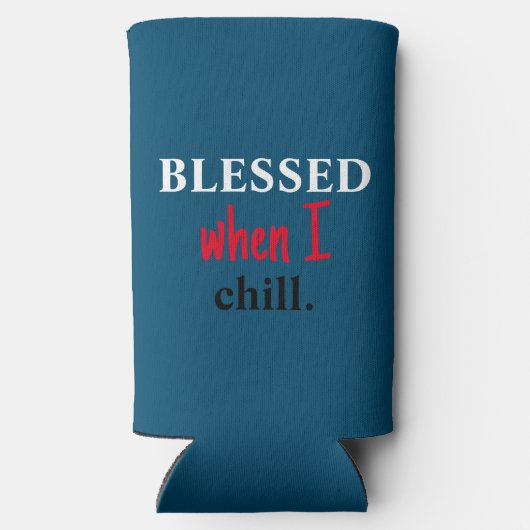 Grappig "Blessed when I Grill", vierde patriottisc Seltzer Blikjeskoeler (Achterkant)