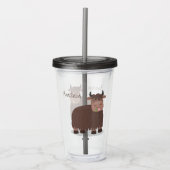 Grappig blij dat ik gras cartoon zie eten acryl drinkbeker (Voorkant)