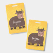 Grappig blij dat ik gras cartoon zie eten badge (Voor- en achterkant)