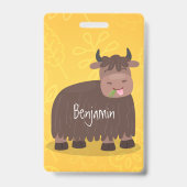 Grappig blij dat ik gras cartoon zie eten badge (Achterkant)