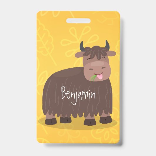 Grappig blij dat ik gras cartoon zie eten badge (Voorzijde)