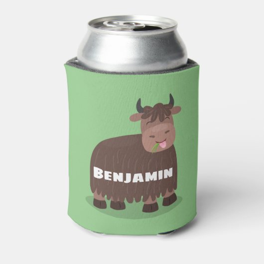 Grappig blij dat ik gras cartoon zie eten blikjeskoeler (Blikje Achterkant)