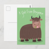 Grappig blij dat ik gras cartoon zie eten briefkaart (Voorkant / Achterkant)