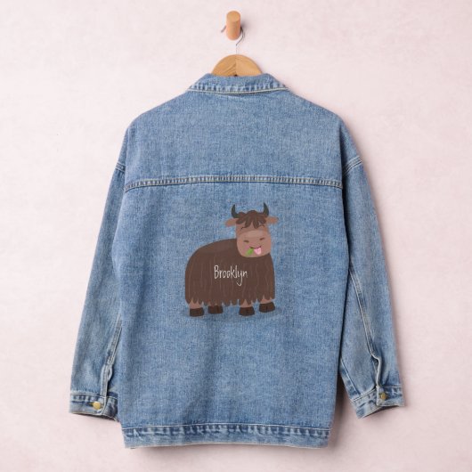 Grappig blij dat ik gras cartoon zie eten denim jacket (Hangar)