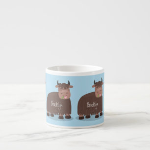 Grappig blij dat ik gras cartoon zie eten espresso kop