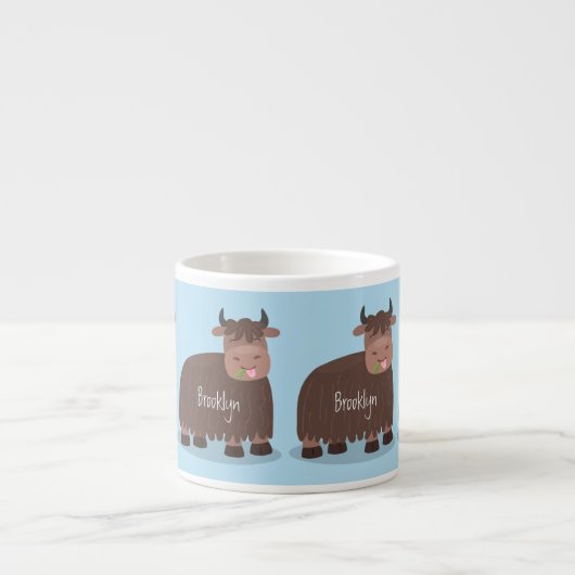 Grappig blij dat ik gras cartoon zie eten espresso kop (Voorkant)
