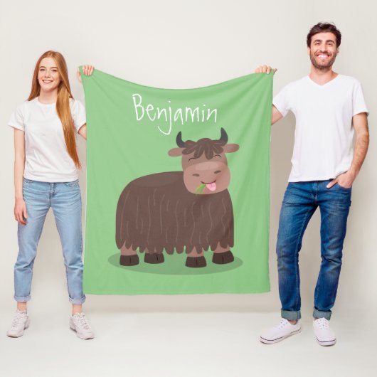 Grappig blij dat ik gras cartoon zie eten fleece deken (In situ)