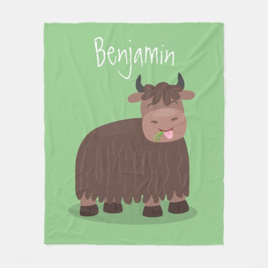 Grappig blij dat ik gras cartoon zie eten fleece deken (Voorkant)