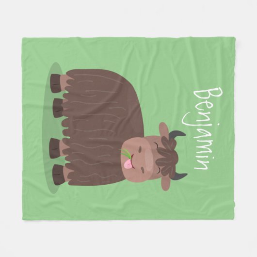 Grappig blij dat ik gras cartoon zie eten fleece deken (Voorkant (Horizontaal))