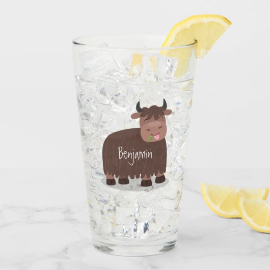 Grappig blij dat ik gras cartoon zie eten glas (Achterkant ijs)