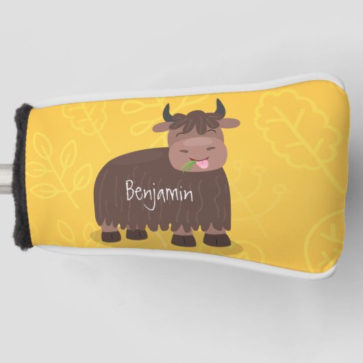 Grappig blij dat ik gras cartoon zie eten golfheadcover (Voorkant)