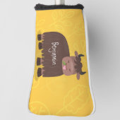 Grappig blij dat ik gras cartoon zie eten golfheadcover (Draai 90)