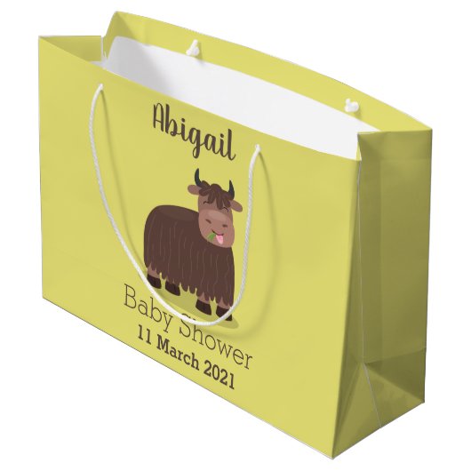 Grappig blij dat ik gras cartoon zie eten groot cadeauzakje (Achterkant Gekanteld)