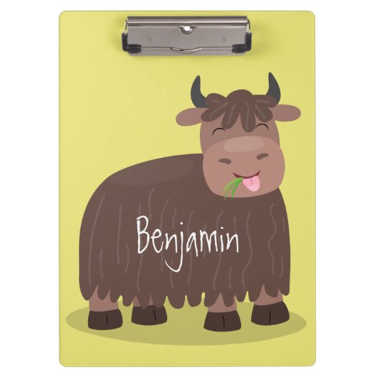 Grappig blij dat ik gras cartoon zie eten klembord (Voorkant)