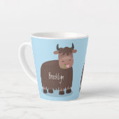 Grappig blij dat ik gras cartoon zie eten latte mok (Linkerhoek)