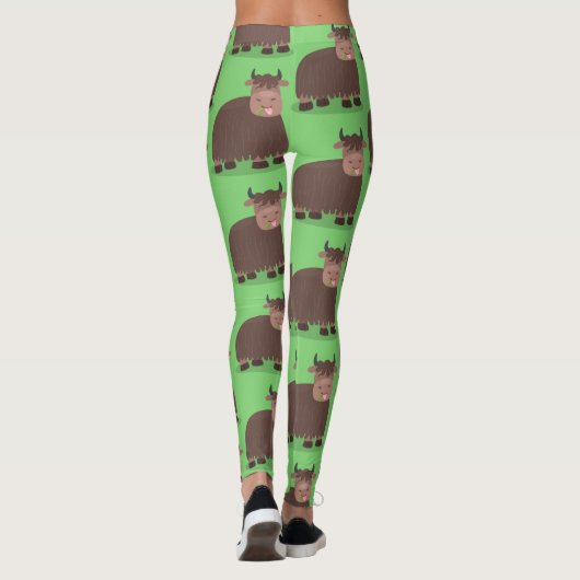 Grappig blij dat ik gras cartoon zie eten leggings (Achterkant)