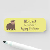 Grappig blij dat ik gras cartoon zie eten naamplaatje (In situ)