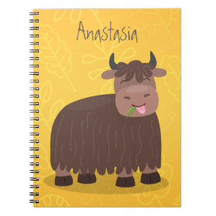 Grappig blij dat ik gras cartoon zie eten notitieboek