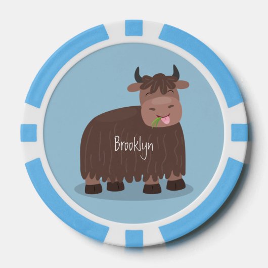 Grappig blij dat ik gras cartoon zie eten poker chips (Voorkant)