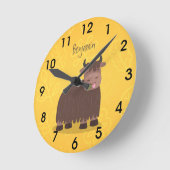 Grappig blij dat ik gras cartoon zie eten ronde klok (Hoek)