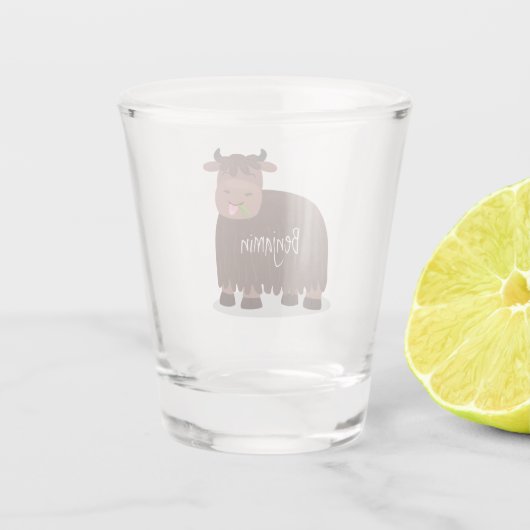 Grappig blij dat ik gras cartoon zie eten shot glas (Achterkant)