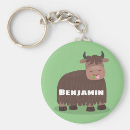 Grappig blij dat ik gras cartoon zie eten sleutelhanger