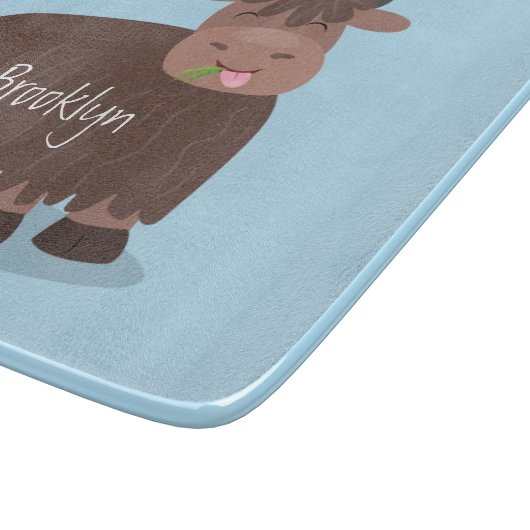 Grappig blij dat ik gras cartoon zie eten snijplank (Hoek)