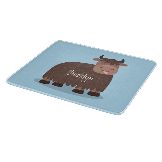 Grappig blij dat ik gras cartoon zie eten snijplank (Hoek)