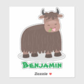 Grappig blij dat ik gras cartoon zie eten sticker (Vel)