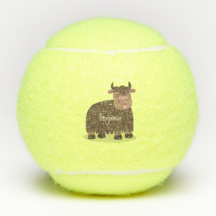 Grappig blij dat ik gras cartoon zie eten tennisballen
