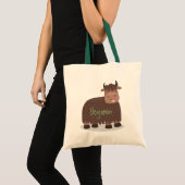 Grappig blij dat ik gras cartoon zie eten tote bag (Voorkant (product))