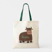 Grappig blij dat ik gras cartoon zie eten tote bag (Achterkant)