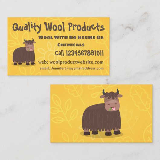 Grappig blij dat ik gras cartoon zie eten visitekaartje (Voorkant / Achterkant)